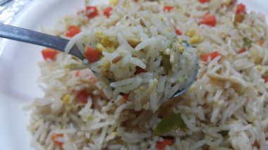 Basmati pirinç pilav veya bezelye veya sebze rice ile pulav 