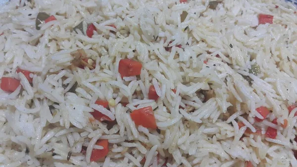 Басмати рис пулао или пулав с чаной, или овощное блюдо из риса — стоковое фото