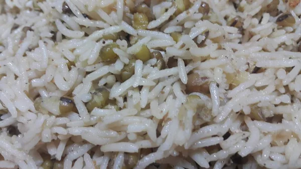 Basmatiris pulao eller pulav med Chana, eller vegetabiliska ris skålen — Stockfoto