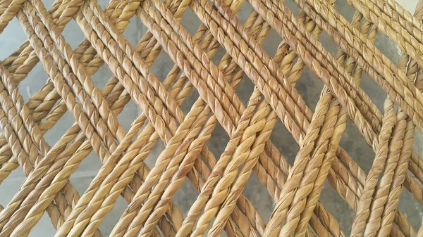Fio de juta seco ou cordas entrelaçadas para fazer cama tradicional chamado charpai — Fotografia de Stock