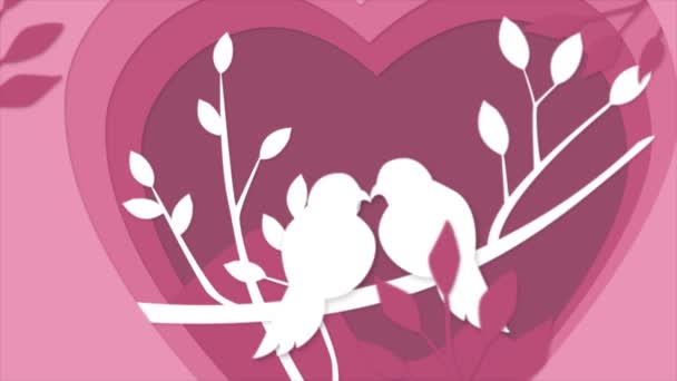 在粉红的心房背景上用优雅的字体向您献上新年的祝福 漂亮的排字设计 — 图库视频影像