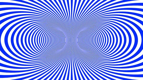 Fond illusion psychédélique hypnotique à rayures bleues . — Photo