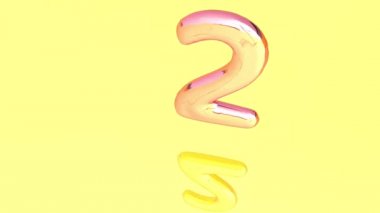 Countdown from 10 to 6 with liquefying fonts on yellow background. beautiful typography countdown