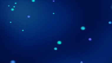 Bulanık parlak mavimsi küreler ile koyu mavi bokeh arka plan