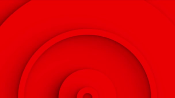 有成长的圆形条纹的抽象背景 红色同心圆从底部移动的循环背景动画 — 图库视频影像