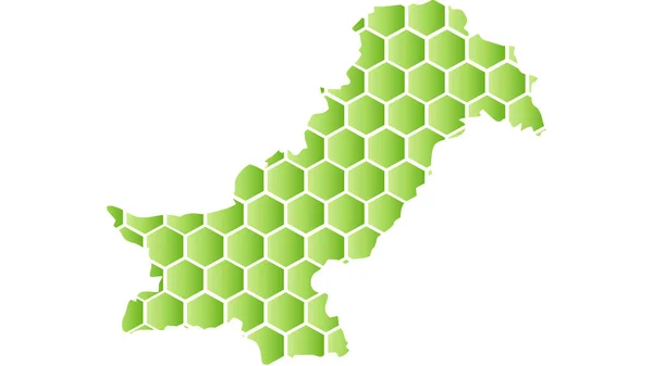 Honey comb mosaic map of Pakistan with colored hexagon shapes — Stock Photo, Image