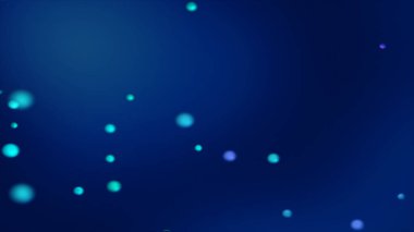 Bulanık parlak mavimsi küreler ile koyu mavi bokeh arka plan