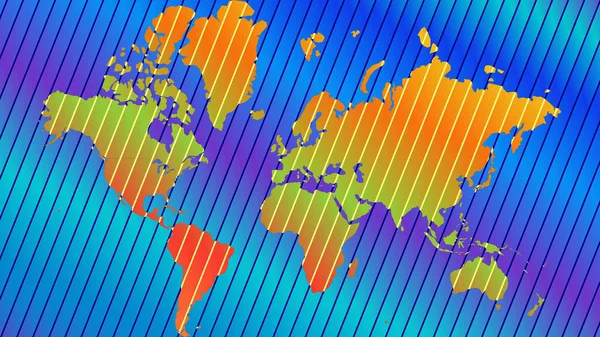 Illustration de la carte du globe avec motif géométrique imposé . — Photo