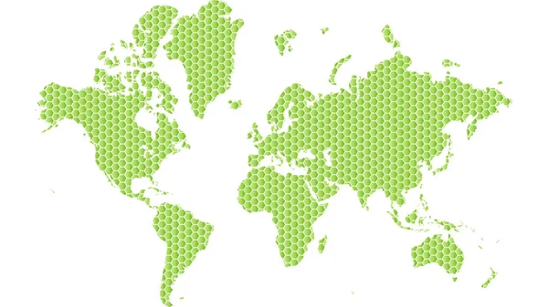 Illustration of globe map with geometric shapes pattern imposed. — Stock Photo, Image
