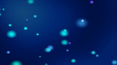 Bulanık parlak mavimsi küreler ile koyu mavi bokeh arka plan