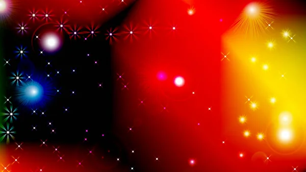 Μαύρο αφηρημένο φως φόντο με αστραφτερά χρωματιστά λαμπερά αστέρια bokeh. — Φωτογραφία Αρχείου