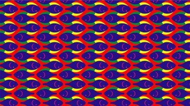 Çocuklar için renkli balık desen arka plan