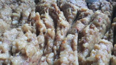 Kichra adlı Pişmiş beyaz pirinç yakın bir görünüm