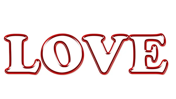 Блестящая буква Любовь на белом фоне с привлекательными типографскими шрифтами . — стоковое фото