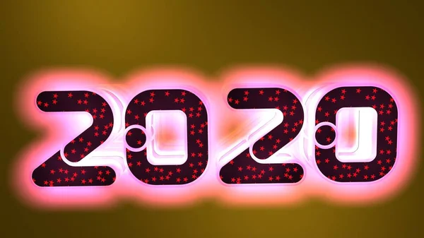 2020 typography on a golden background. — Stock Photo, Image