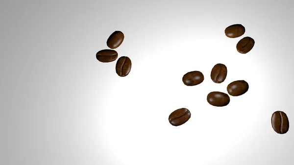 Roztroušené pražené kávové fazole s prostorem pro kopírování textu — Stock fotografie