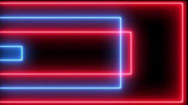 Dikdörtgenli soyut arkaplan neon ışığı animasyonunu şekillendirir.