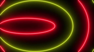 Çember şekilli soyut arkaplan neon ışıklı animasyon.