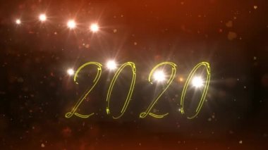 Altın zarif ışıklandırma metniyle 2020 yılının arkaplanı kutlu olsun..
