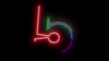 5 numaralı neon ışıklı animasyon ile soyut arkaplan.