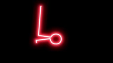 5 numaralı neon ışıklı animasyon ile soyut arkaplan.