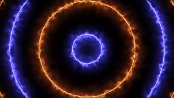 Fond abstrait avec des formes de cercle animation lumière au néon .