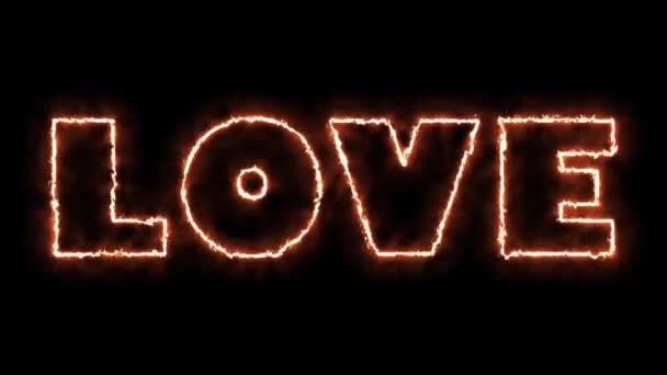 Fundo abstrato com texto amor formas neon luz animação . — Vídeo de Stock