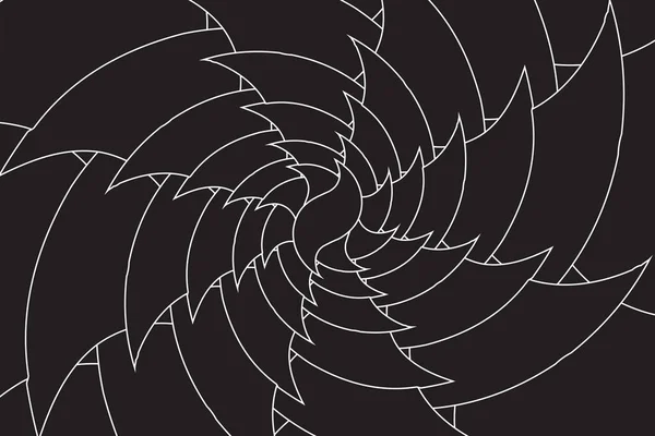 瞑想や装飾の壁紙のための黒と白のフラクタルイラスト テキスタイル インテリアのスパイラル背景デザイン スパイラルジグソーパズルの無限の幾何学フラクタル背景 — ストック写真