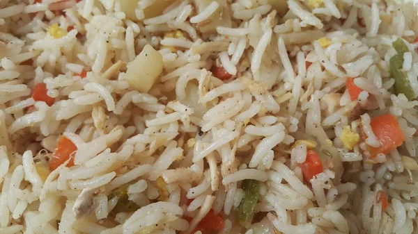 Basmati Rice Pulao Atau Pulav Dengan Kacang Polong Atau Padi — Stok Foto