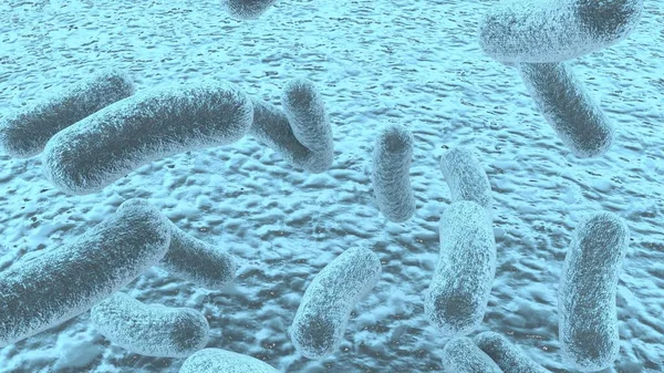 Ilustrace Bakterií Closeup Bakteriální Struktury Jasném Pozadí Kopírovacím Prostorem Pro — Stock fotografie