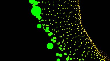 Parlak renkli parlak bokeh küreleri olan siyah soyut doku arka planı. Pankart, pankart ve tebrik kartları için siyah zemin üzerinde ışıltılı parçacıklar parlıyor.