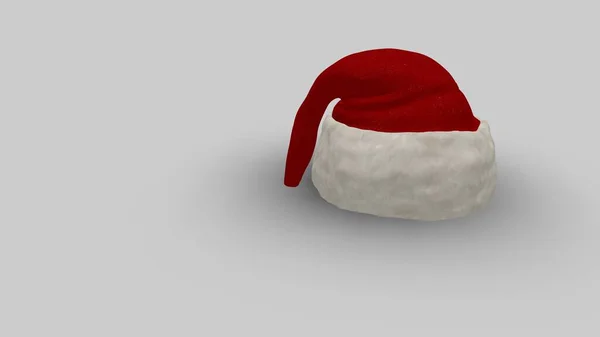 Weihnachten Hintergrund Mit Weihnachtsmann Klausel Rote Mütze Isoliert Mit Kopierraum — Stockfoto
