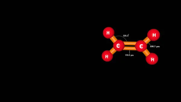 Illustration Molekylmodell Vetenskap Bakgrund Med Kemiska Formler Mot Färgad Bakgrund — Stockfoto