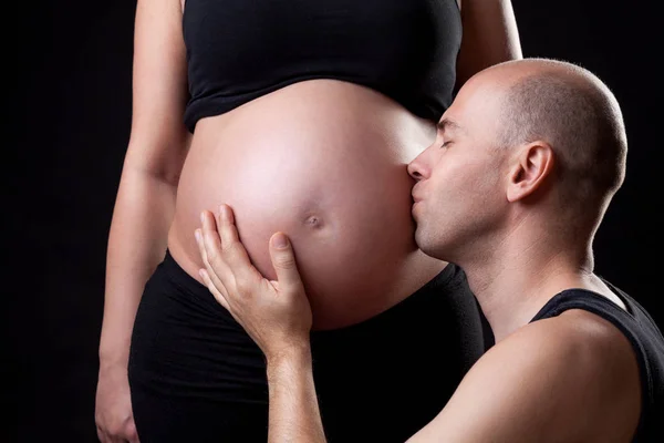 Portrait of delighted father expecting a baby — Stock Photo, Image