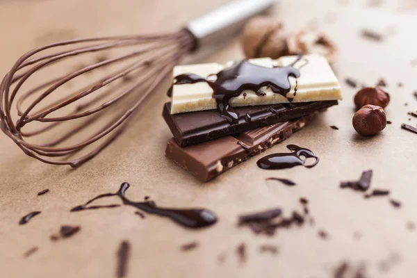 맛 있는 초콜릿 녹 인 초콜릿 — 스톡 사진