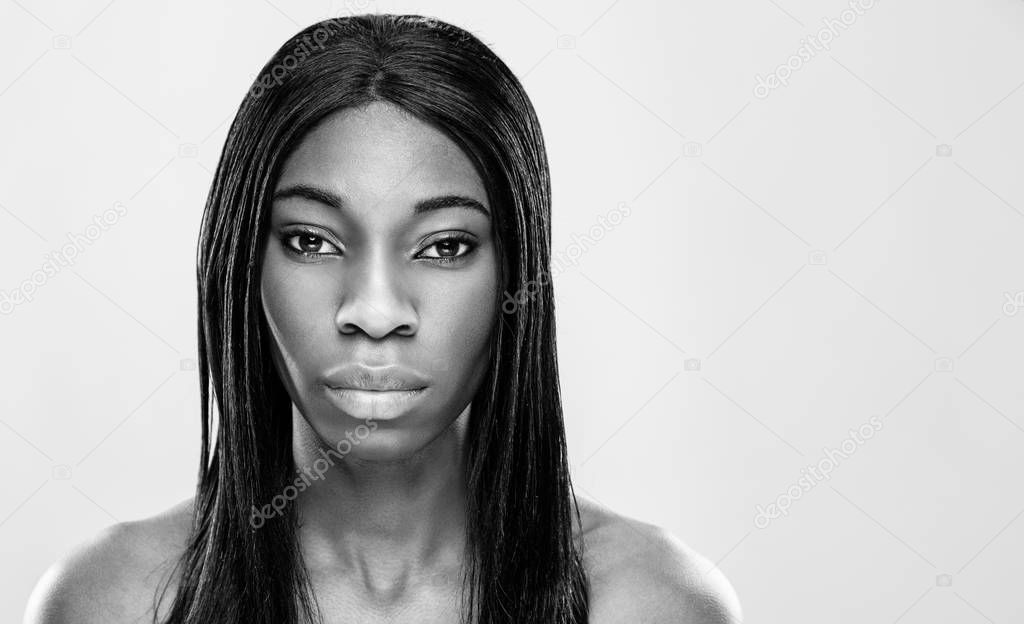 Face of an young black beauty