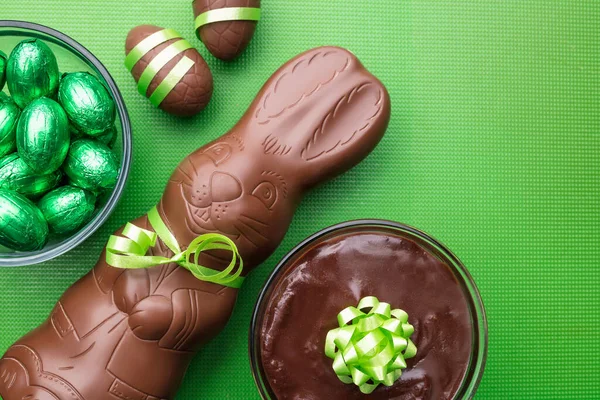 Delicious Easter Holiday Chocolate Bunny Eggs Sweets — Stock Photo, Image