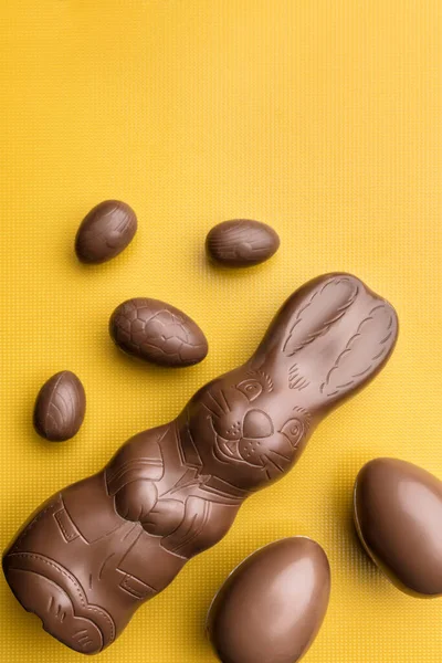 Смачний Великодній Святковий Шоколадний Кролик Яйця Цукерки Стокове Зображення