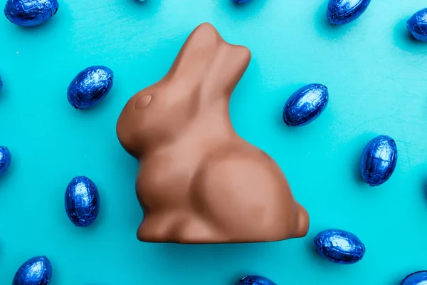 Delicioase Iepuraș Ciocolată Paște Ouă Dulciuri — Fotografie, imagine de stoc