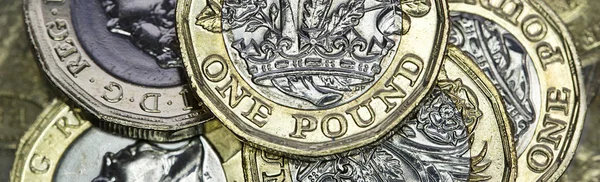 British Currency - Bimetallic pound coin in a panoramic format