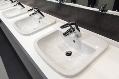 Genel banyo - genel tuvalet - Close up lavabo