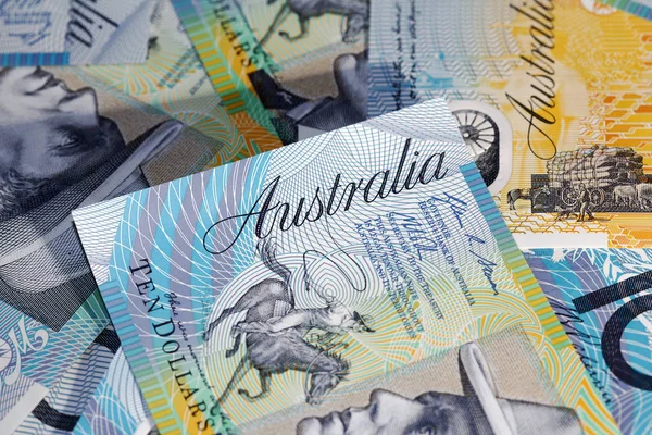 Waluty Australijskiej Dziesięć Dolarów — Zdjęcie stockowe