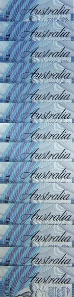 Australská Měna Deset Dolarové Bankovky Formě Vertikální — Stock fotografie