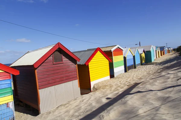 Πολύχρωμα Brighton Beach Huts Στη Μελβούρνη Αυστραλία — Φωτογραφία Αρχείου