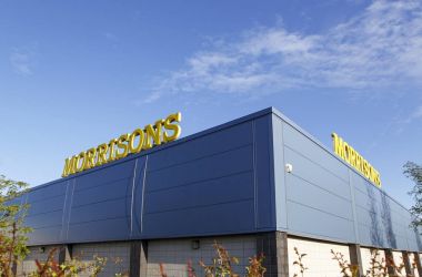Swansea, İngiltere: 28 Aralık 2016: Morrison superstore ana giriş. Morrison olduğunu dördüncü büyük zincir süpermarketler Birleşik Krallık.