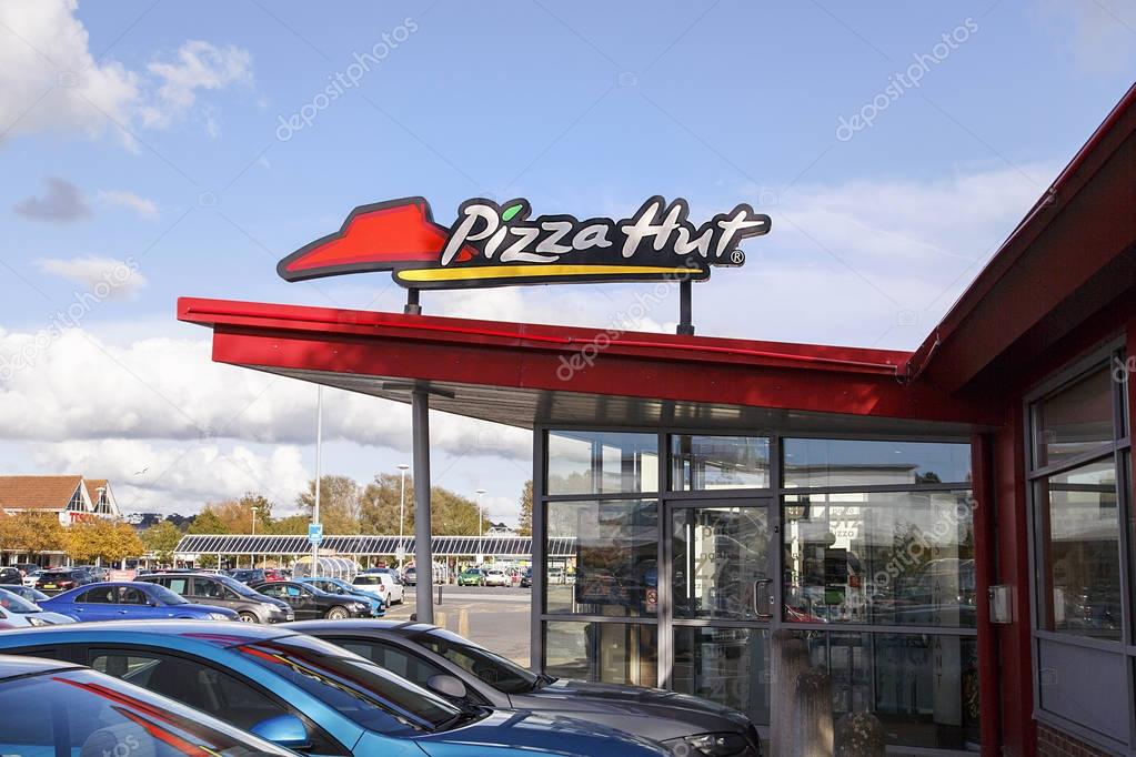 Swansea, UK: September 21, 2017: Pizza Hut is an American restaurant and franchise, known for its Italian-American cuisine menu including pizza and pasta