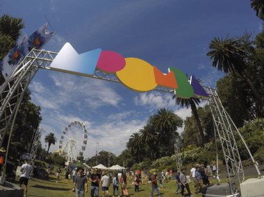 Melbourne Australia: January 14, 2015: People enjoy attractions at Moomba Festival which has been running for 60 years.  clipart