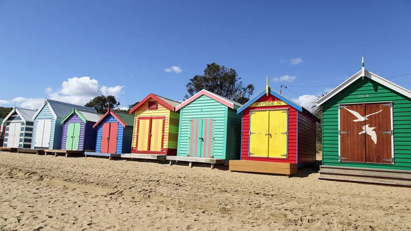 Παραλία Του Μπράιτον Αυστραλία Μαρτίου 2017 Πολύχρωμο Καλύβες Στην Παραλία — Φωτογραφία Αρχείου