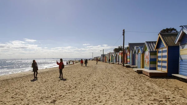 Παραλία Του Μπράιτον Αυστραλία Μαρτίου 2017 Ένας Τουρίστας Παίρνει Μια — Φωτογραφία Αρχείου