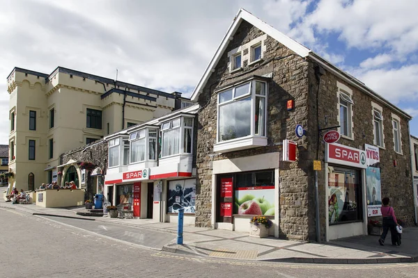 Saundersfoot Reino Unido Julio 2016 Una Tienda Local Spar Una — Foto de Stock